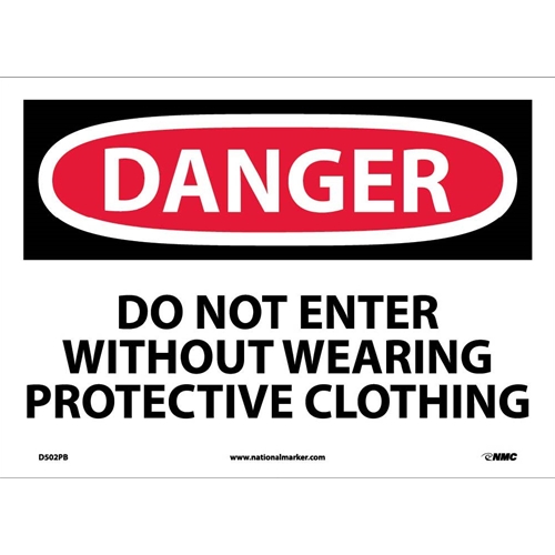 Click here to view larger image Danger Do Not Enter Wear Protective Clothing Sign (D502PB)