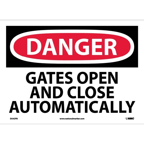 Danger Gates Open And Close Automatically Sign (D542PB)