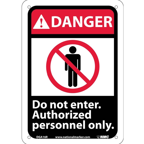 Danger Do Not Enter Authorized Personnel Only Sign (DGA16R)
