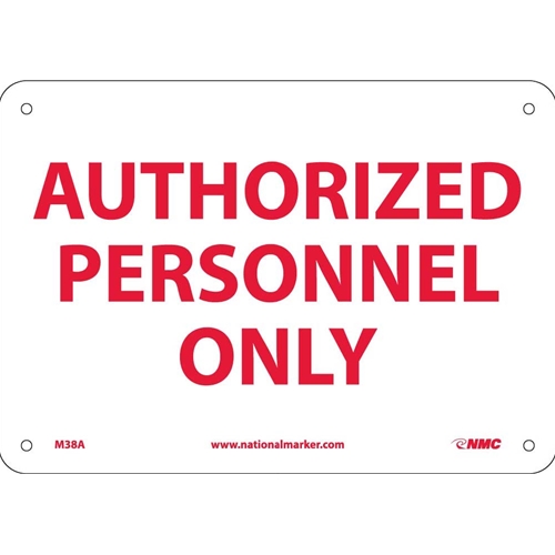 Authorized Personnel Only Sign (M38A)