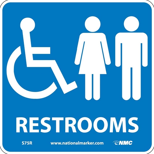 Ada Location Marker Restrooms Sign (S75R)