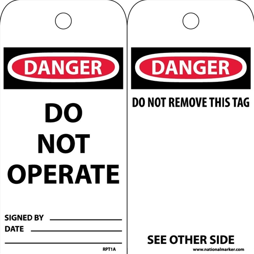 Danger Do Not Operate Tag (RPT1A)