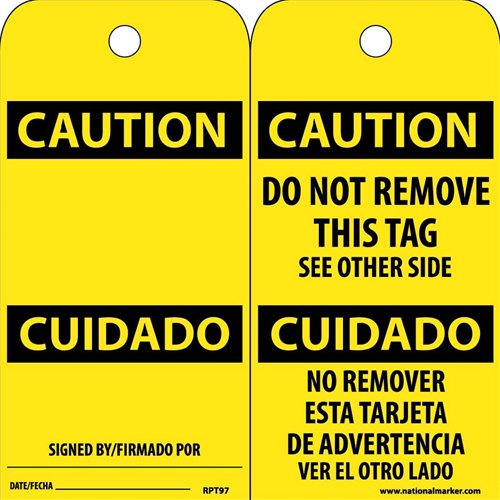 Caution Bilingual Tag (RPT97)
