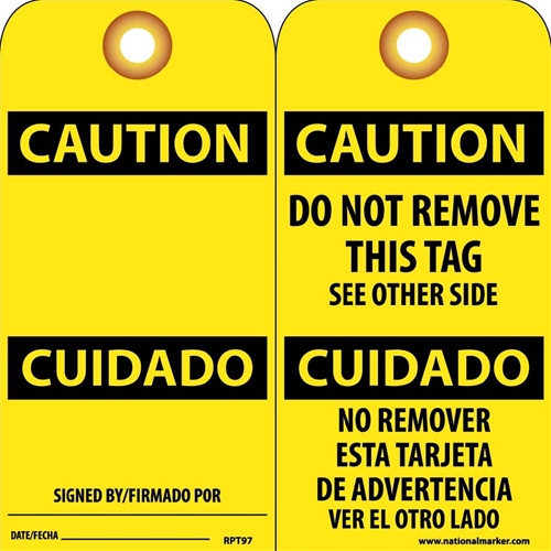 Caution Bilingual Tag (RPT97G)