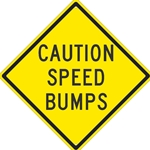 Caution Speed Bumps Sign (TM208K)