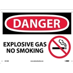 Danger Explosive Gas No Smoking Sign (D519AB)