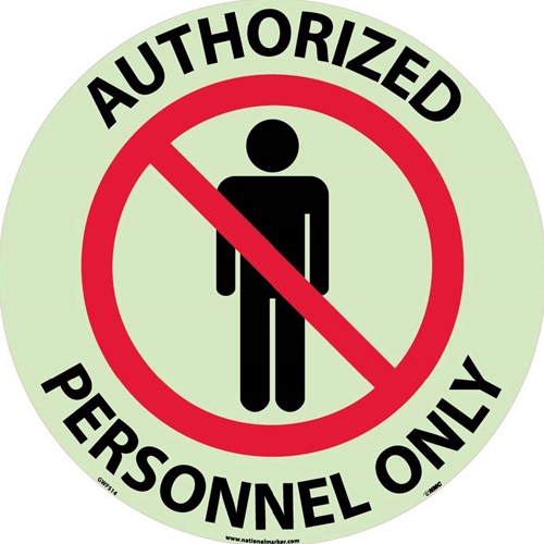 Authorized Personnel Only Glow Walk On Floor Sign (GWFS14)