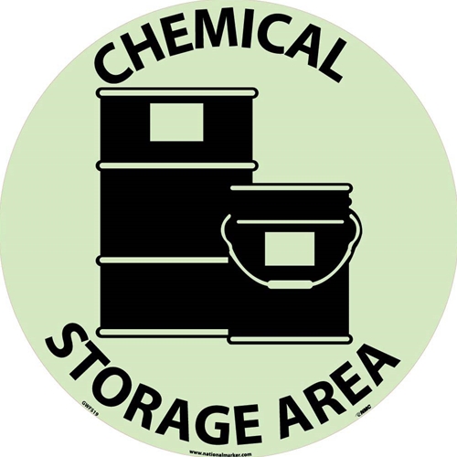 Chemical Storage Area Glow Walk On Floor Sign (GWFS19)