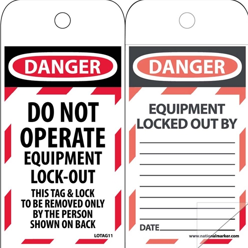 Danger Do Not Operate Equipment Lock-Out Tag (LOTAG11SL150)