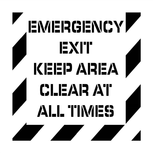 Emergency Exit Keep Area Clear Plant Marking Stencil (PMS234)