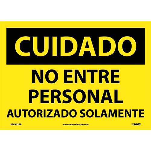 Caution Do Not Enter Sign - Spanish (SPC452PB)