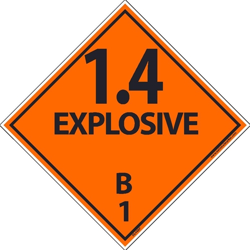 1.4 Explosives B1 Dot Placard Labels (DL44ALV)