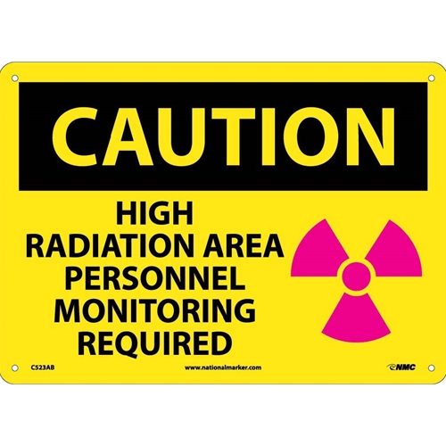 Caution High Radiation Area Sign (C523AB)