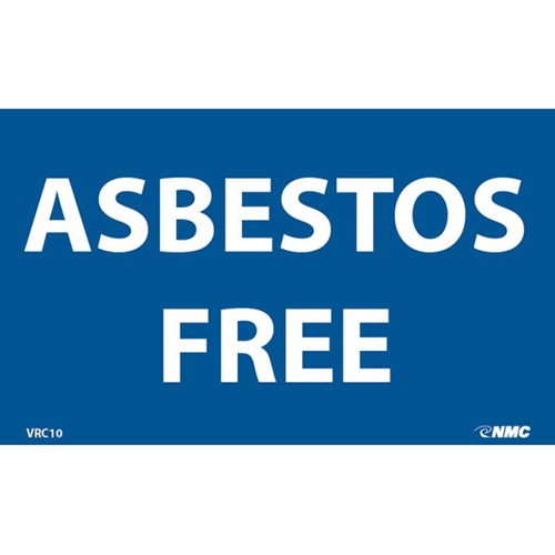 Asbestos Free Hazard Warning Label (VRC10)