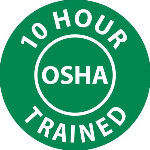 10 Hour Osha Trained Hard Hat Emblem (HH107)