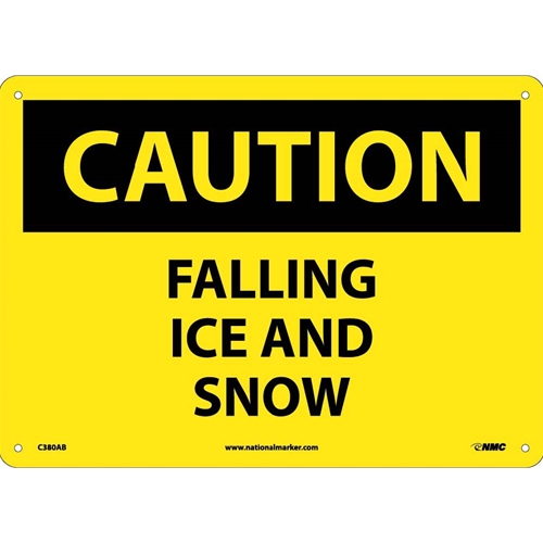 Caution Falling Ice And Snow Sign (C380AB)