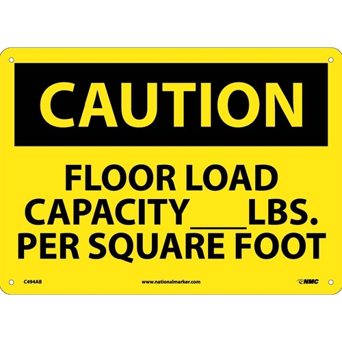 Caution Floor Load Capacity Sign (C494AB)