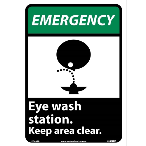 Emergency Eye Wash Station Keep Area Clear Sign (EGA4PB)