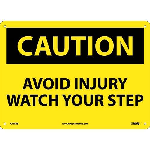 Caution Avoid Injury Watch Your Step Sign (C418AB)