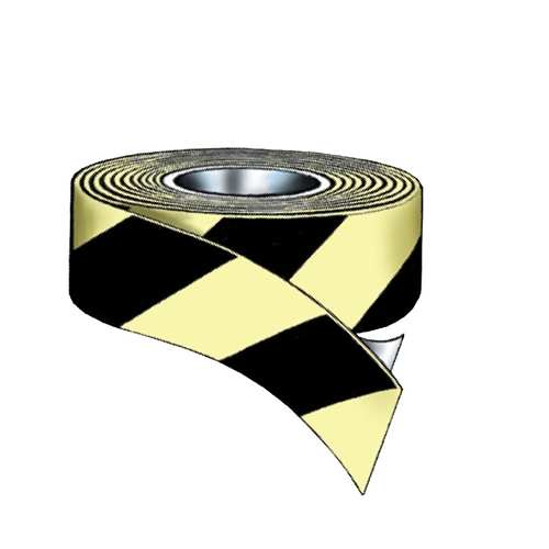 1" Glo Brite Flexible Tape With Black Stripe (50F-1STP)