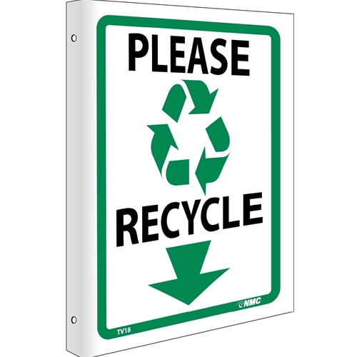 2-View Please Recycle Sign (TV18)