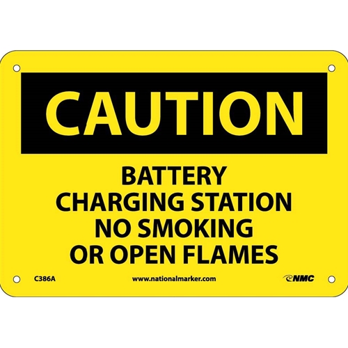 Caution Battery Charging Station Sign (C386A)