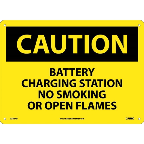 Caution Battery Charging Station Sign (C386AB)