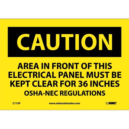 Caution Electrical Hazard Sign (C115P)
