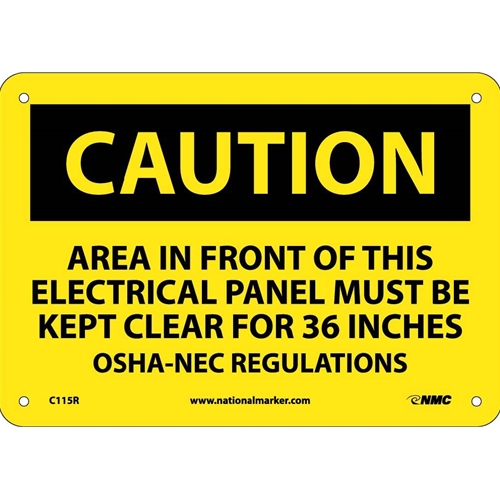Caution Electrical Hazard Sign (C115R)