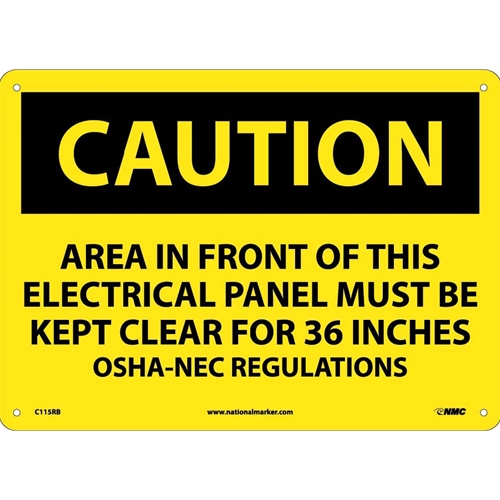 Caution Electrical Hazard Sign (C115RB)