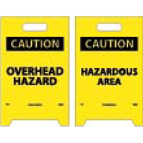 Caution Overhead Hazard Double-Sided Floor Sign (FS18)