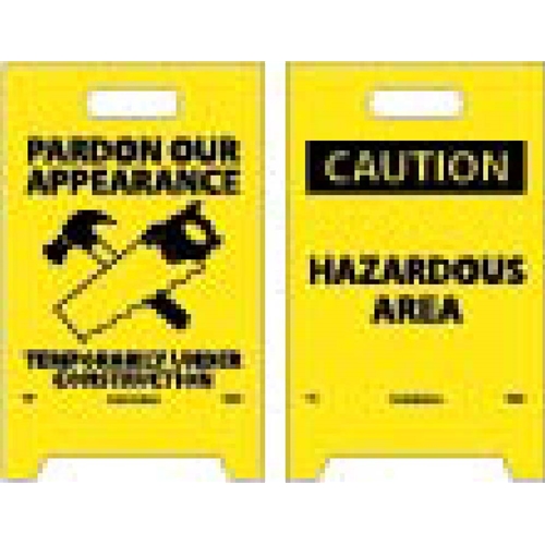 Caution Hazardous Area Double-Sided Floor Sign (FS23)