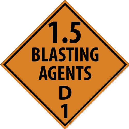 1.5 Blasting Agents D1 Dot Placard Sign (DL35R)