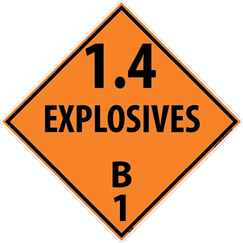 1.4 Explosives B1 Dot Placard Sign (DL44P)