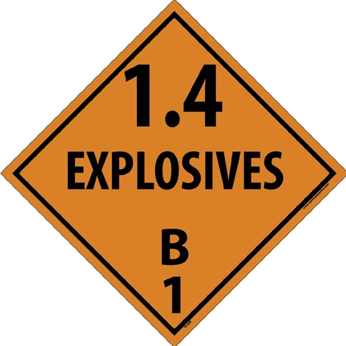 1.4 Explosives B1 Dot Placard Sign (DL44R)