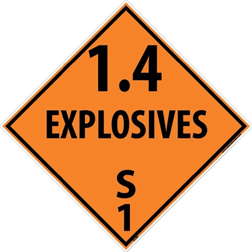 1.4 Explosives S 1 Dot Placard Sign (DL94P)