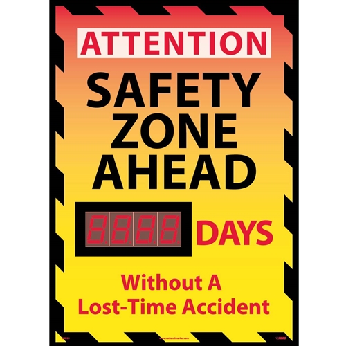 Attention Safety Zone Ahead Scoreboard (DSB55)