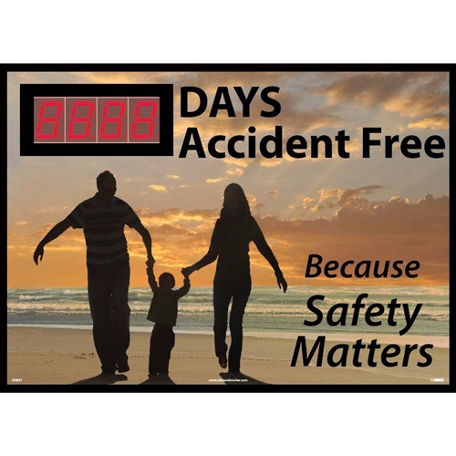 Days Accident Free Because Safety Matters Scoreboard (DSB57)