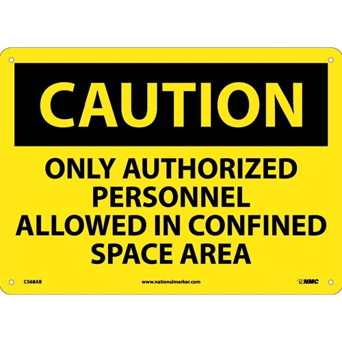 Caution Confined Space Authorized Personnel Only Sign (C568AB)