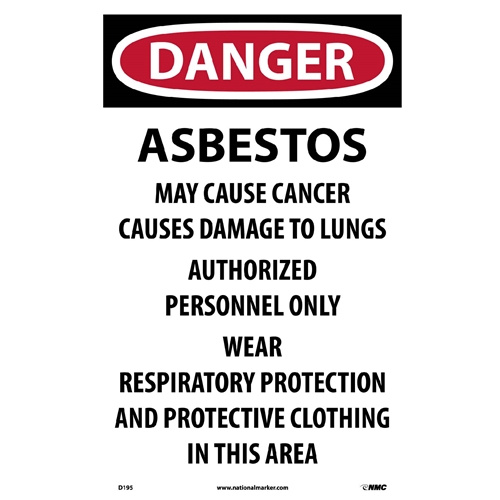 Danger Asbestos Hazard Paper Sign (D195)