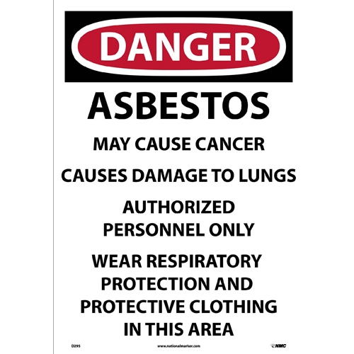 Asbestos Dust Hazard  Paper Sign (D295)