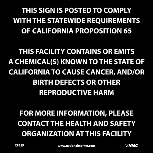 This Sign Is To Comply With The Statewide Requirements California  Proposition 69 (CP15P)