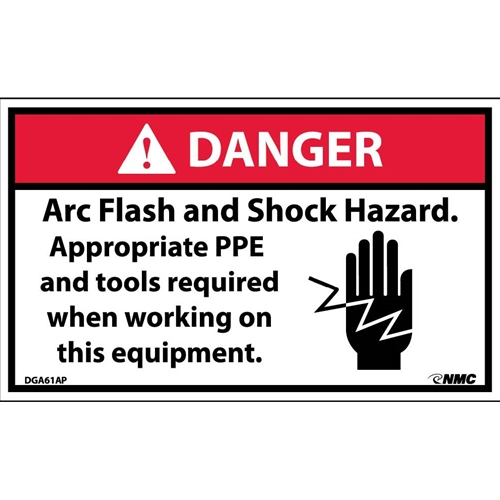 Danger Arc Flash And Shock Hazard Label (DGA61AP)