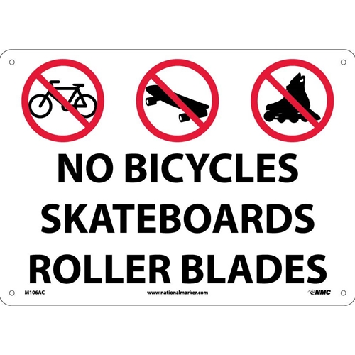 No Bicycles Skateboards Roller Blades Sign (M106AC)