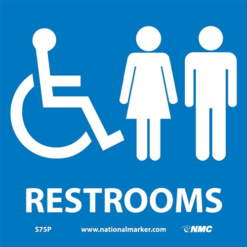 Ada Location Marker Restrooms Sign (S75P)