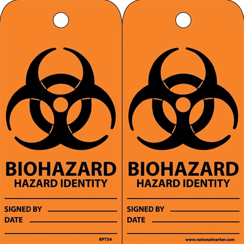 Biohazard Hazard Identity Signed By___ Date___ Tag (RPT54)
